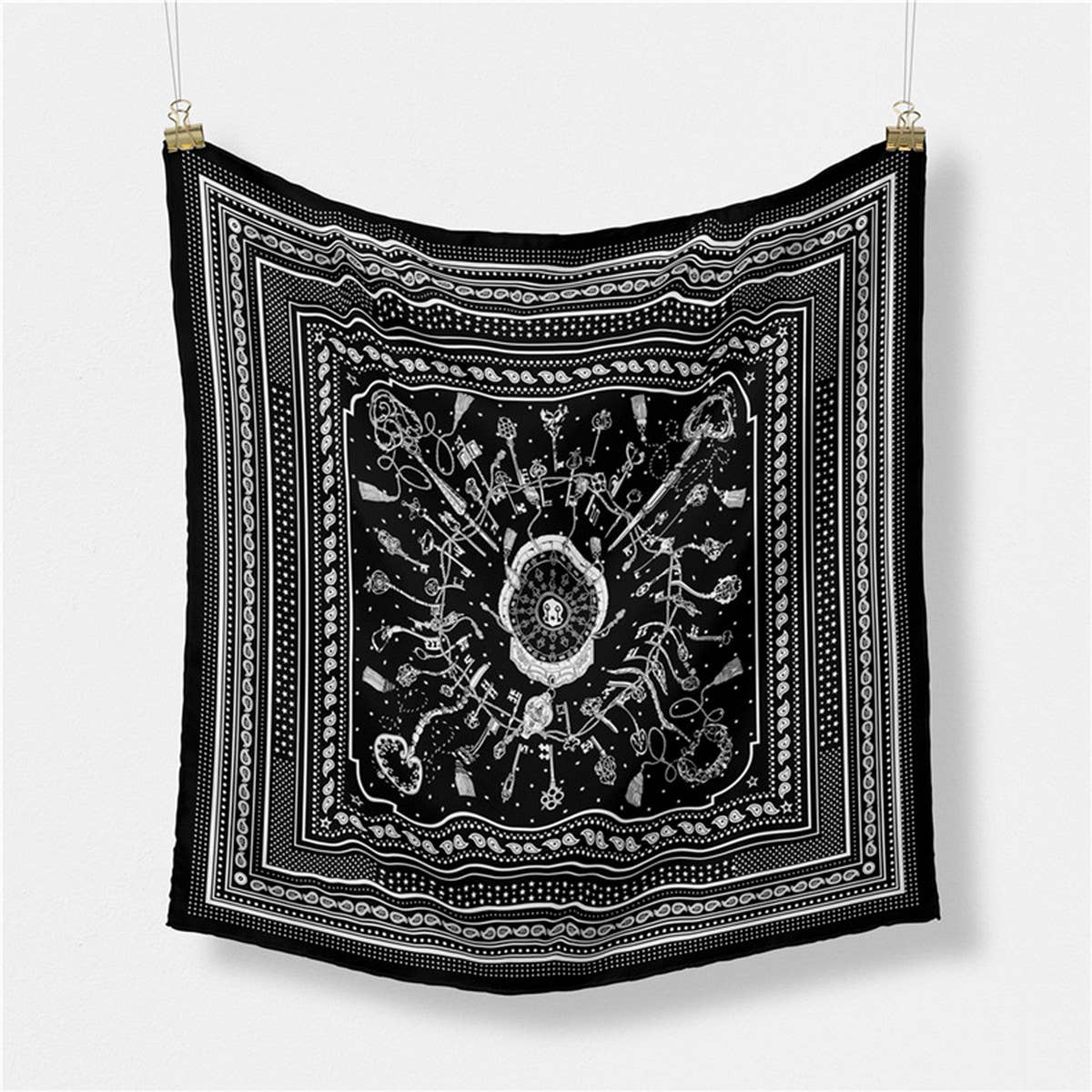 Faux Silk Paisley Print Scarf - Vintage Neck Wrap