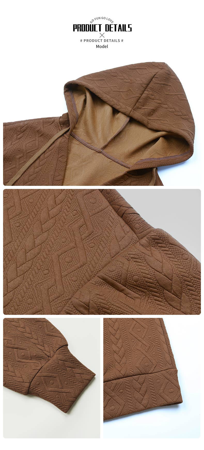 SOLID COLOR KNITTED LONG HOODIE