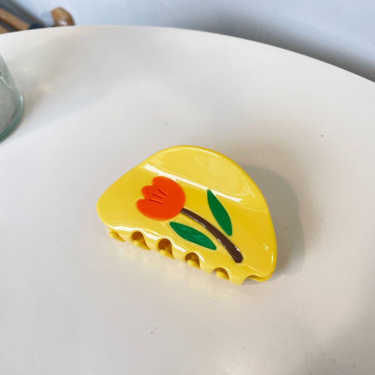 French Rose Acetate Hairpin Simple Temperament