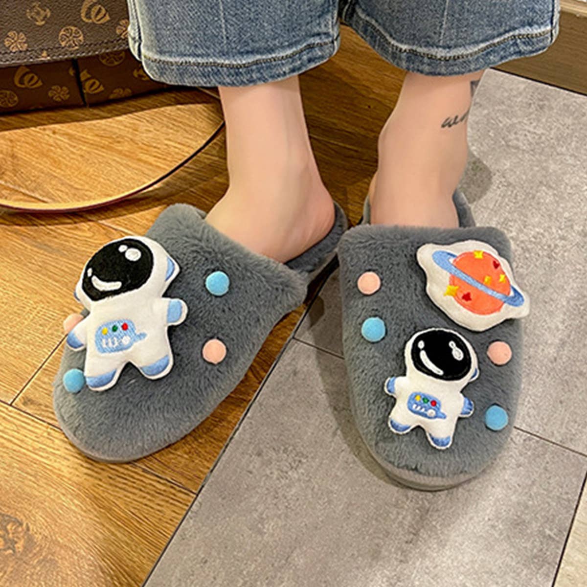 CARTOON SPACE ASTRONAUT HOME COTTON SLIPPERS_CWSHS0381