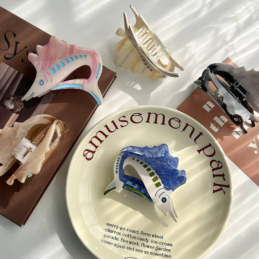 Ocean Sailfish Acetate Claw Clip ??Unique Design_CWAHA5833