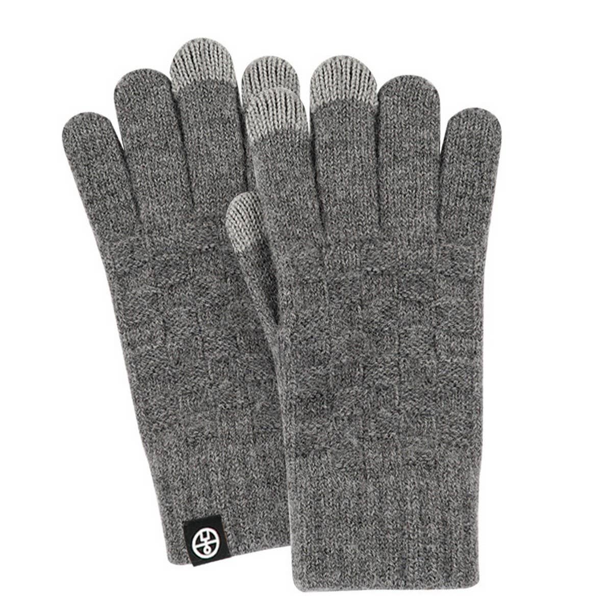 WINTER WOOLEN CHECKERED TOUCH SCREEN GLOVES_CWAG0409