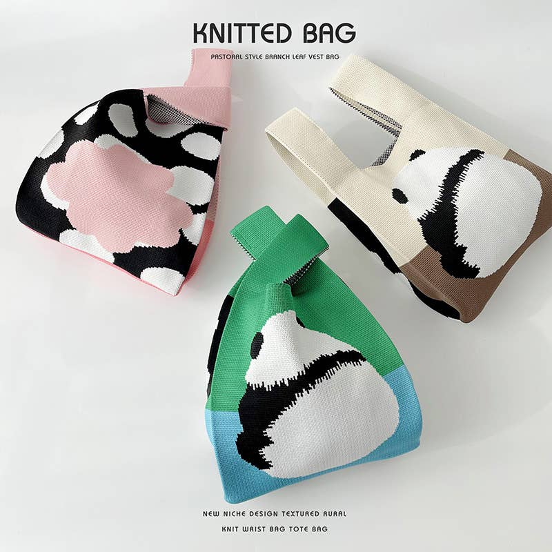 Versatile commuter knit single-shoulder handbag