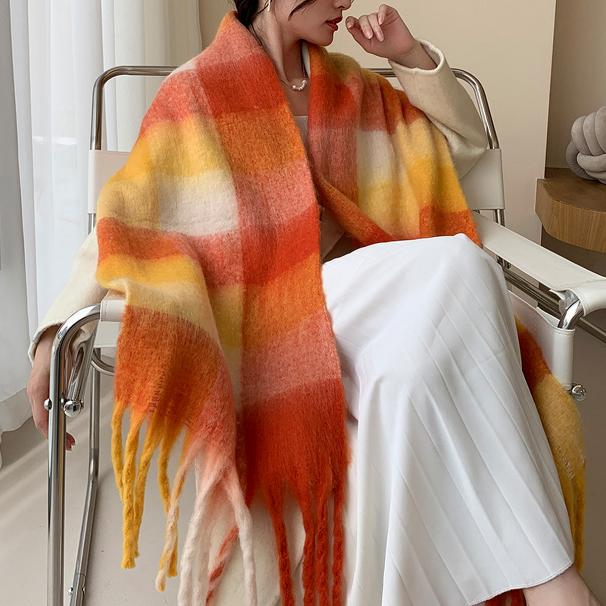 Plush AC Scarf ??Thick Soft Winter Wrap_CWASC2701