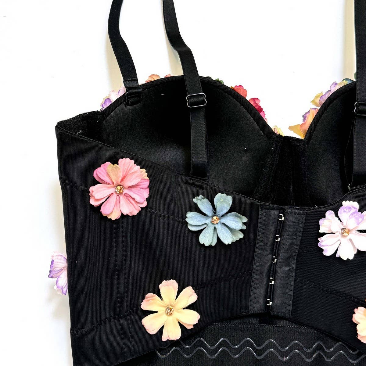 HIGH-END SWEET FLOWER HERRINGBONE BRA