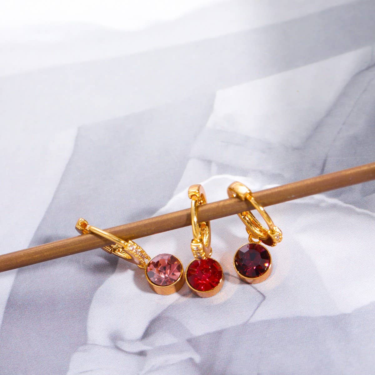 December Birthstone Diamond Zircon Stud Earrings