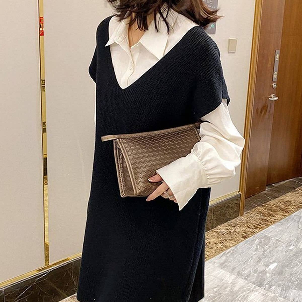 SIMPLE LARGE CAPACITY WOVEN COSMETIC BAG_CWAB4488