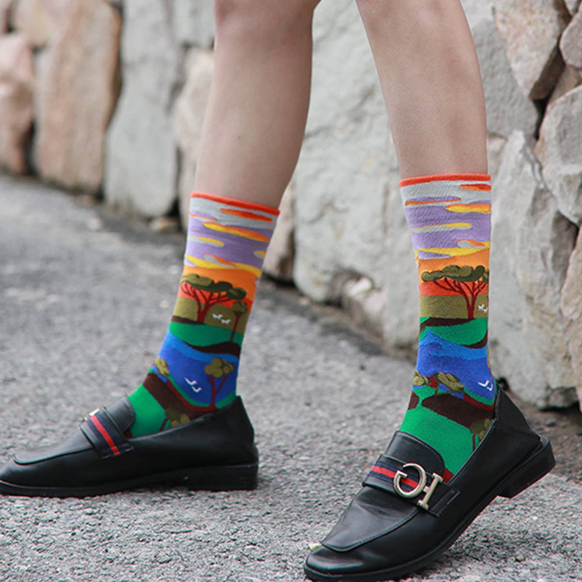 STREET SKATEBOARDING  MID TUBE TIDE SOCKS_CWMS0164