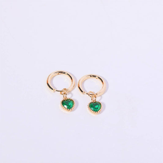 Fashionable Heart Birthstone Earrings