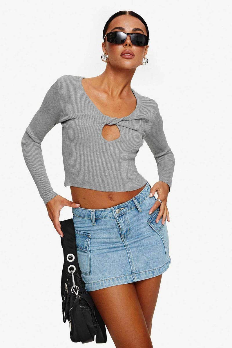 CWBSS0463_WASHED DENIM HIGH WAIST MINI SKIRT