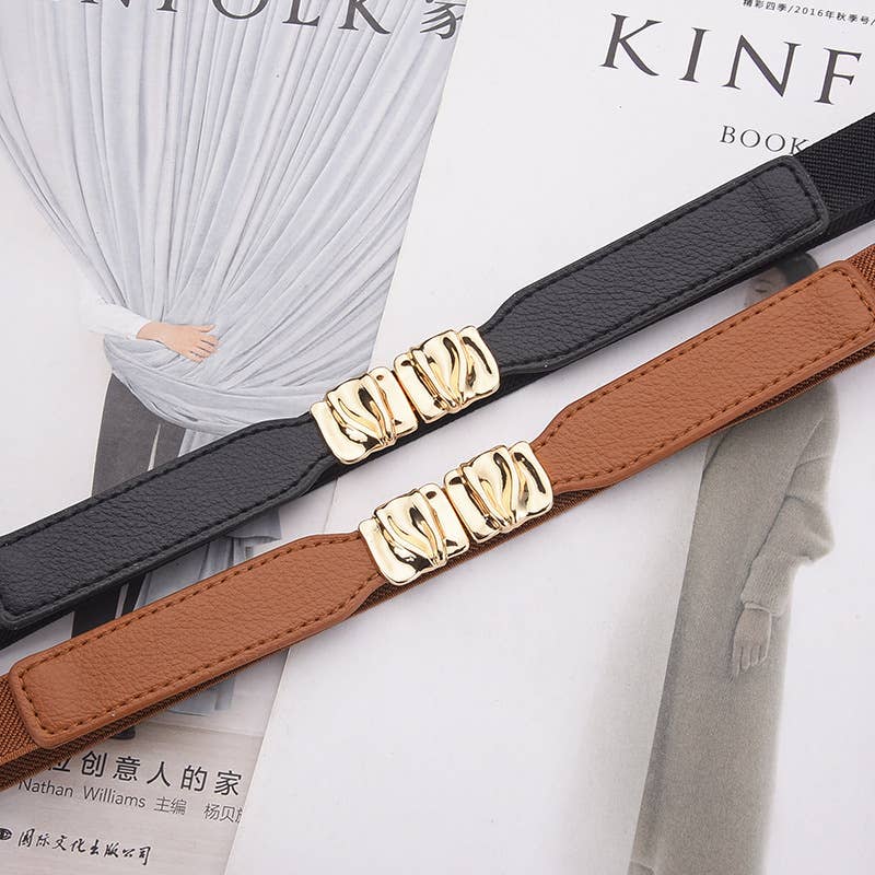 Fashionable elastic elastic metal buckle belt
