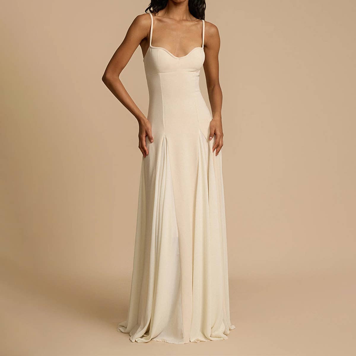 SEXY SOLID COLOR SLIM SOLID COLOR SWING DRESS