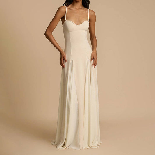 SEXY SOLID COLOR SLIM SOLID COLOR SWING DRESS