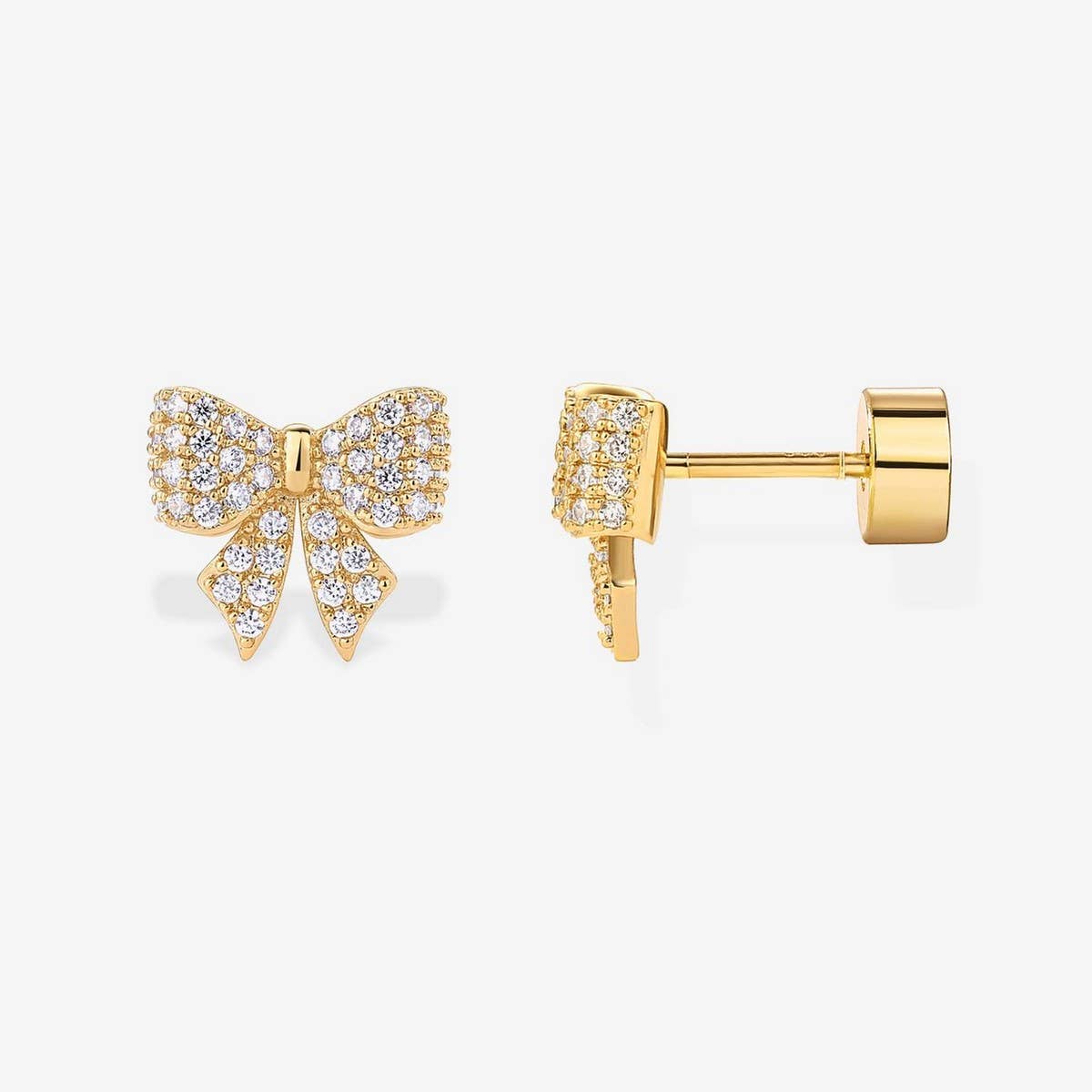 Elegant Flower Zircon 18K Gold Stud Earrings