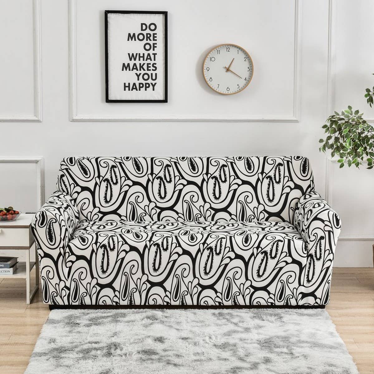 Printed Milk Silk Sofa Cover, Stretch & Full Fit_CWMM8325