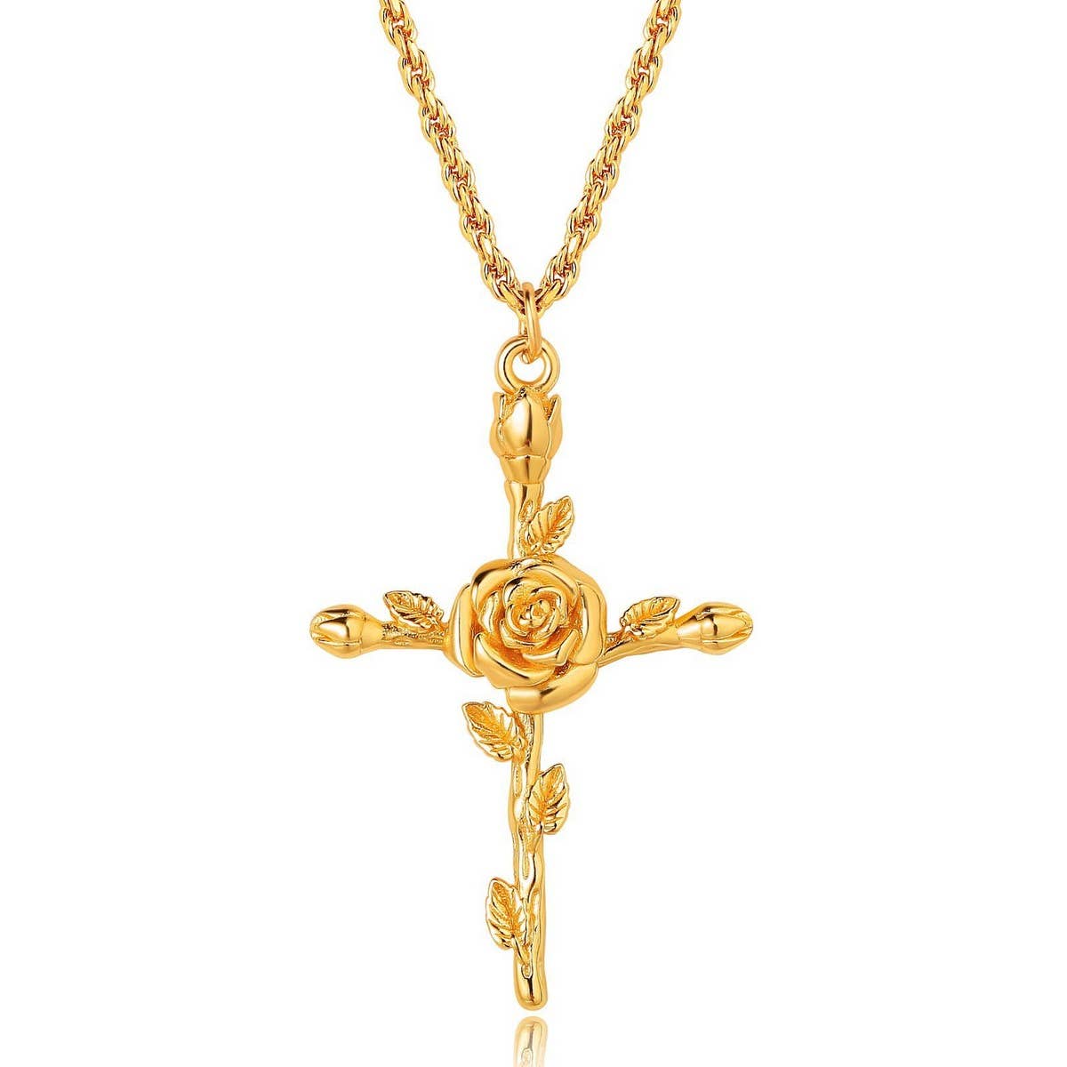 NEW CREATIVE DECEMBER CROSS FLOWER NECKLACE