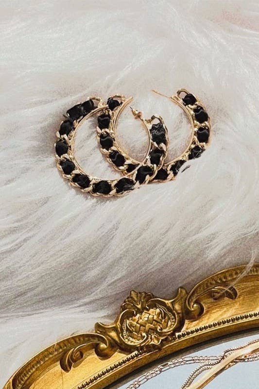 FABRIC LAYERED TRENDY HOOP EARRING_CWAJE027