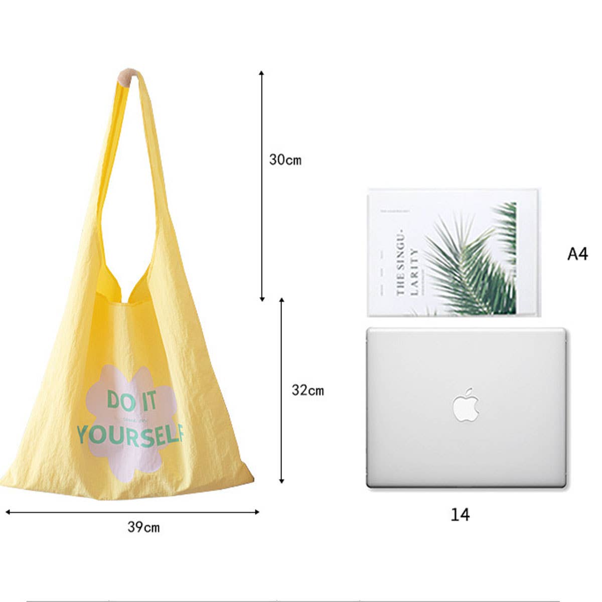 Fresh Letter Print Canvas Tote Bag for Students_CWAB5637