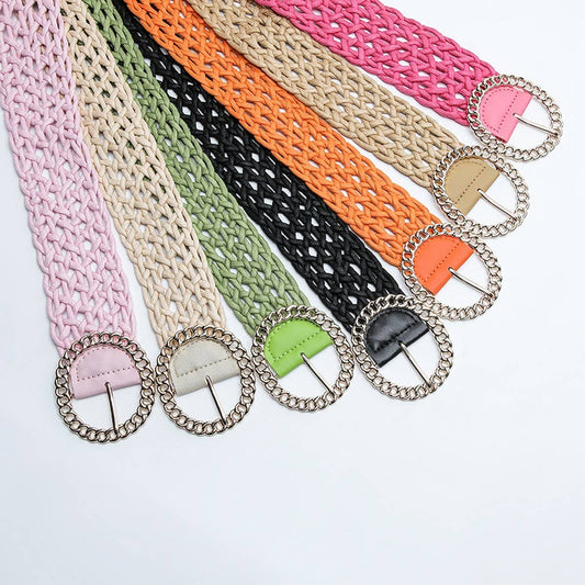 WOMEN'S OBI BRAIDED WITH LARGE ROUND BUCKLE