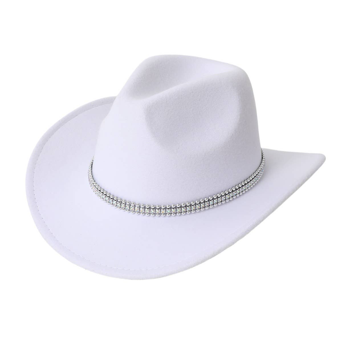 Wool Cowboy Hat with Triple Rhinestone Bands_CWAH3639