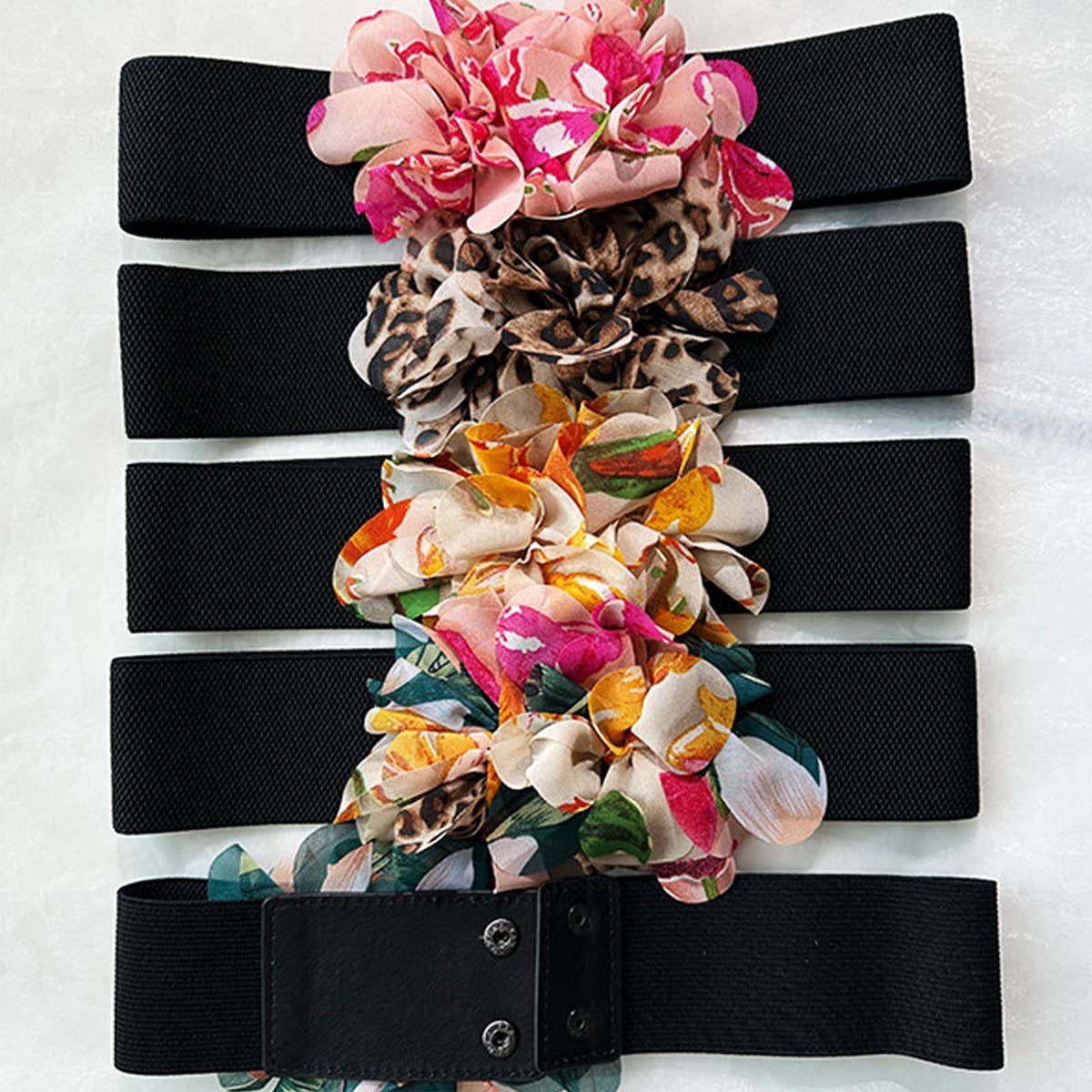 Handmade Floral Elastic Waist Belt for Dresses