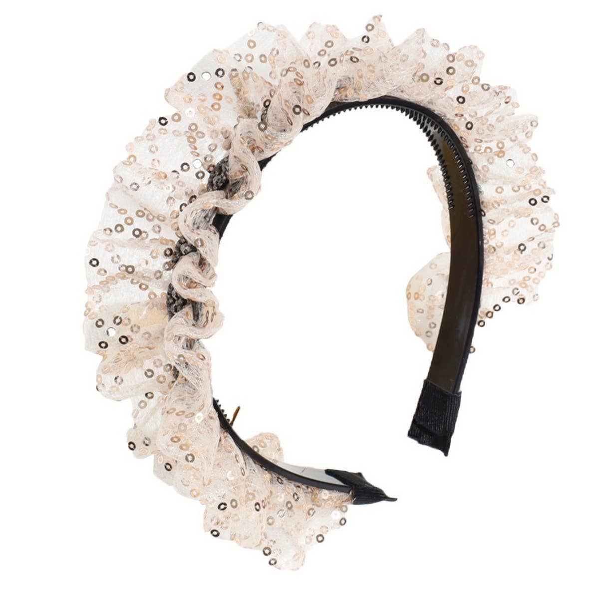 FASHIONABLE RUFFLE SEQUINED HEADBAND