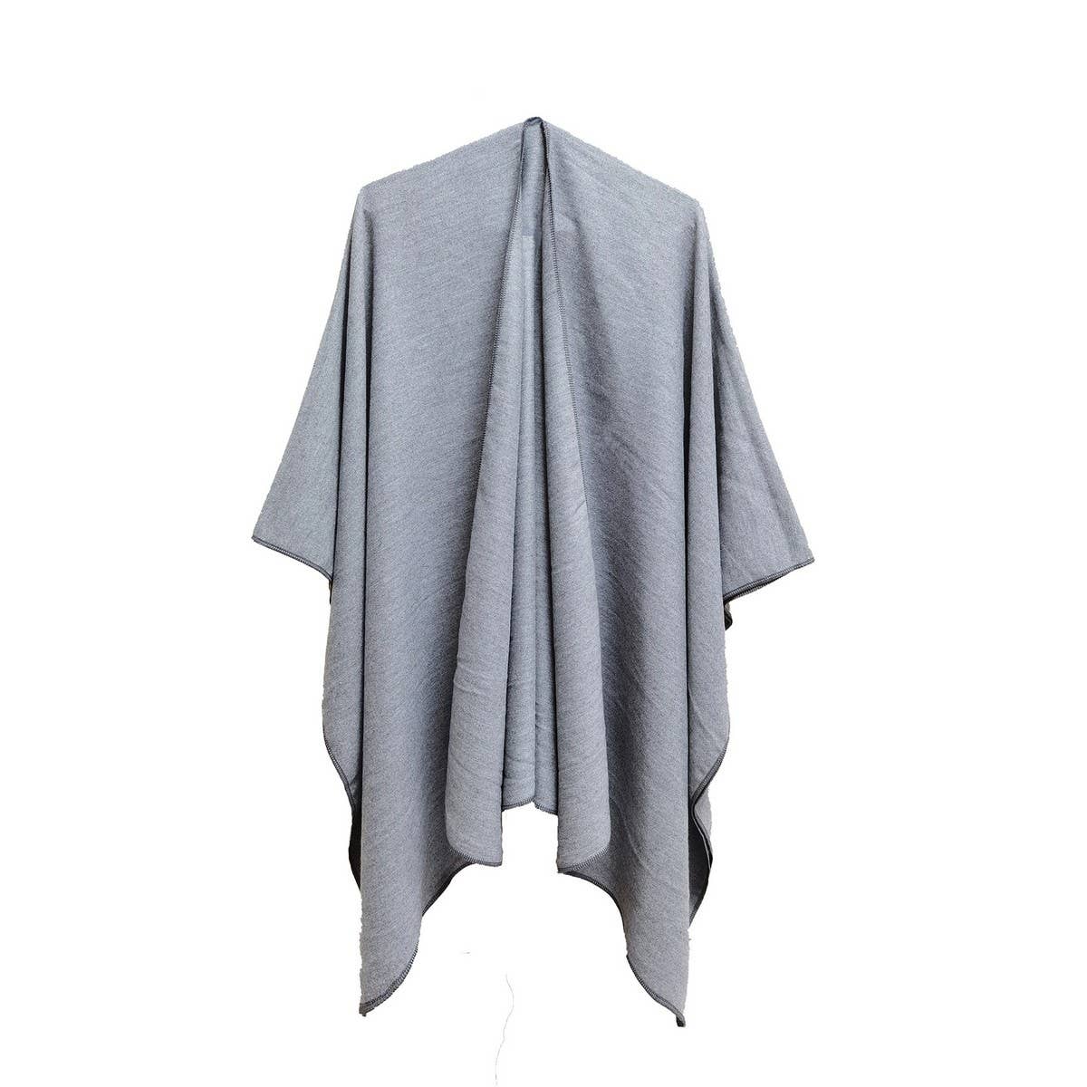 FASHION SOLID COLOR WARM SPLIT SHAWL CLOAK_CWASC0285