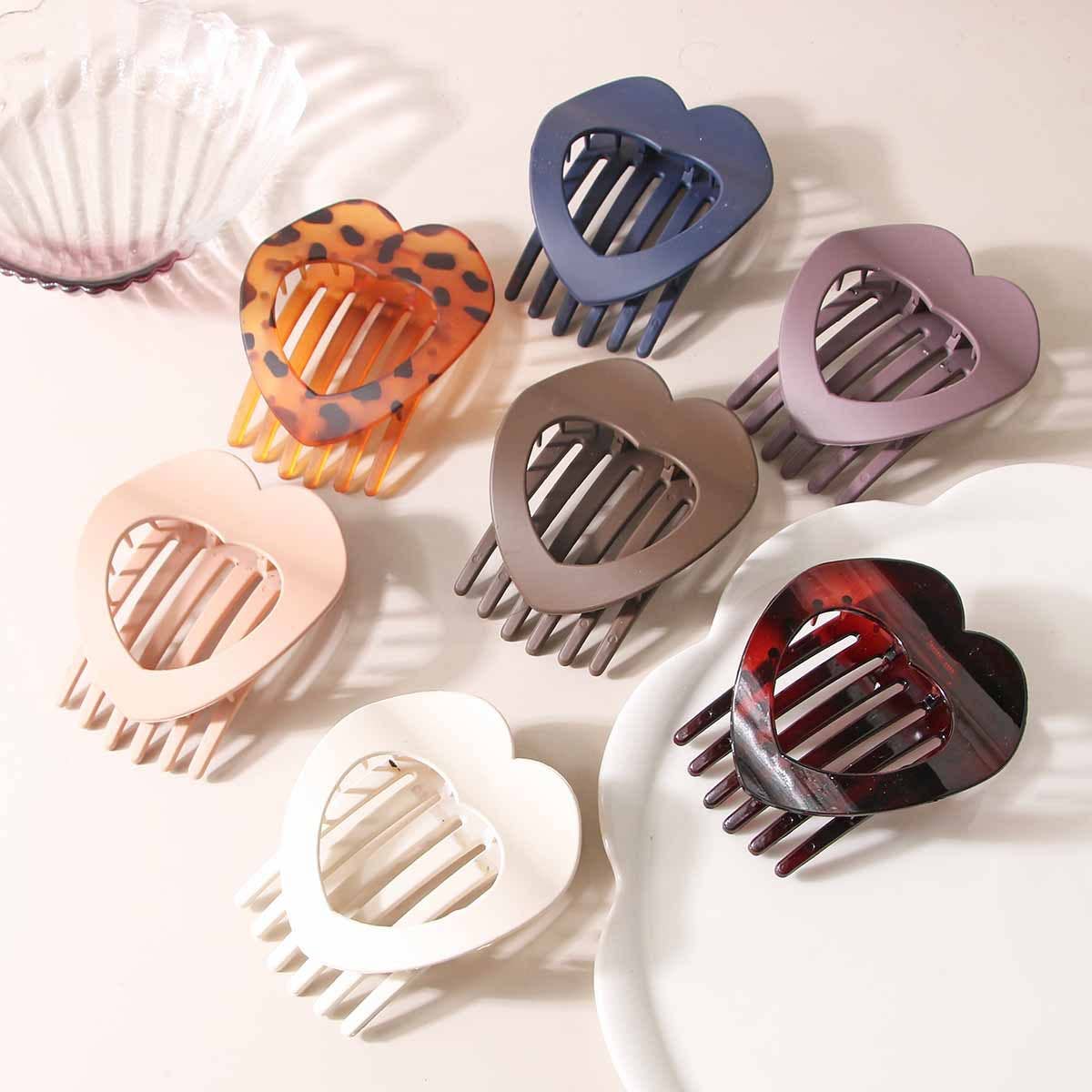 PC flat heart-shaped simple hair clip