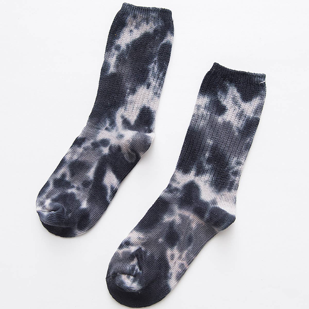WOMEN DOUBLE-NEEDLE TIE-DYEING MID-TUBE SOCKS
