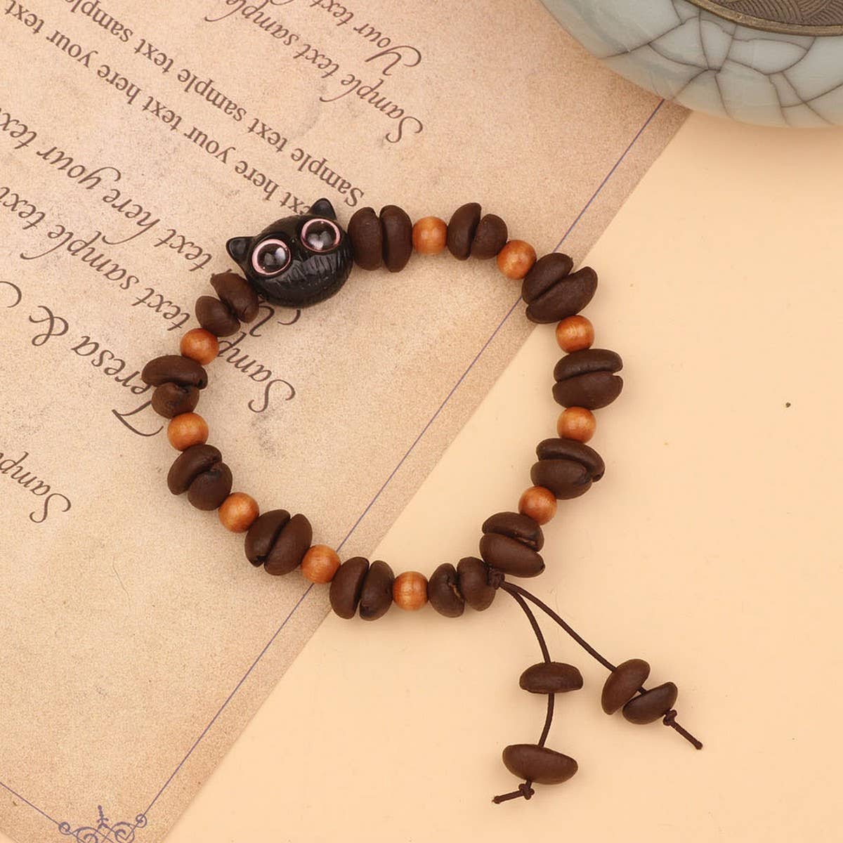 CREATIVE CARTOON HANDMADE COFFEE BEAN BRACELET