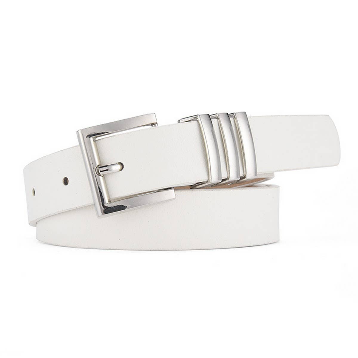 MATTE KOREAN-STYLE METAL SQUARE BUCKLE BELT