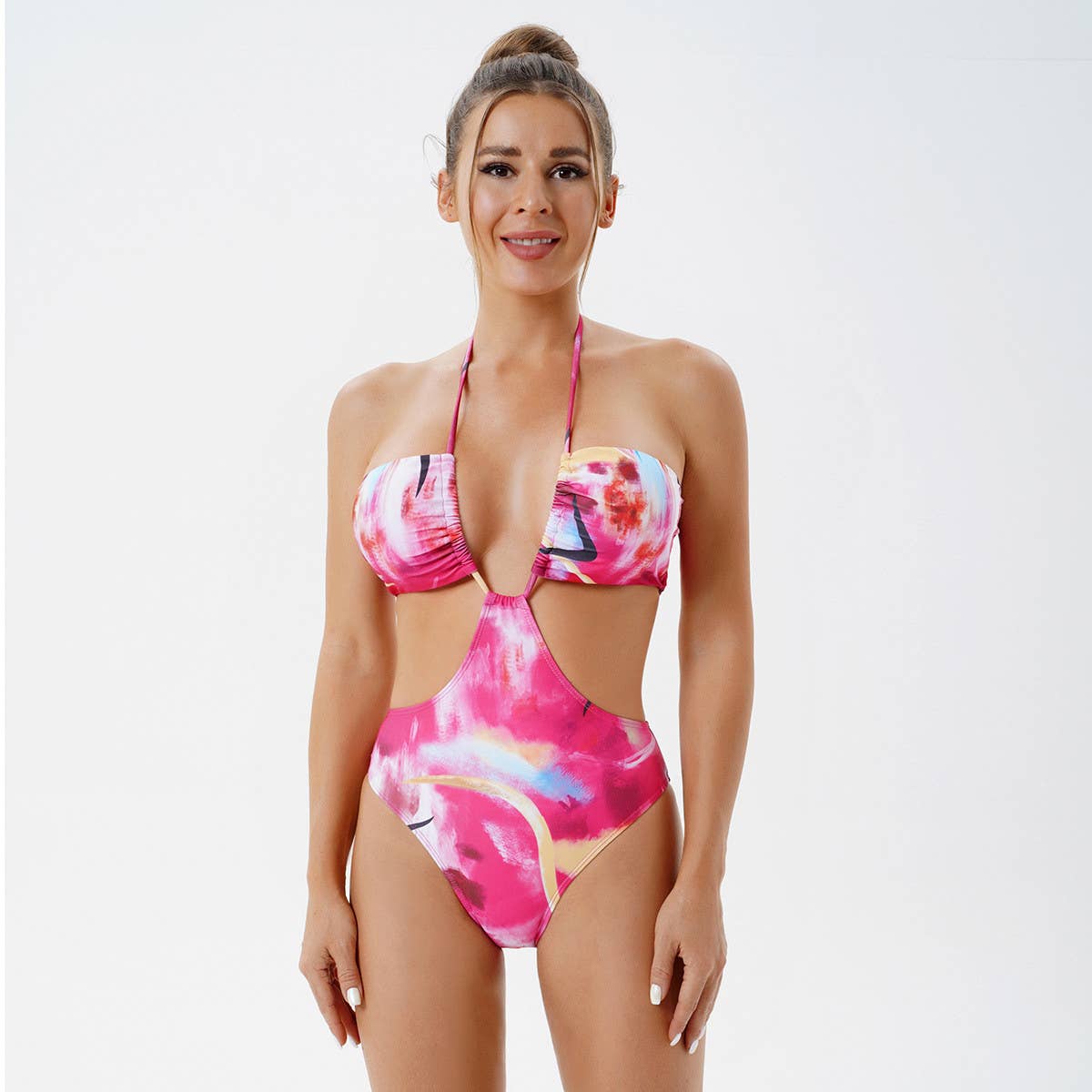 TIE-DYE WRAP TWO-PIECE SWIMSUIT