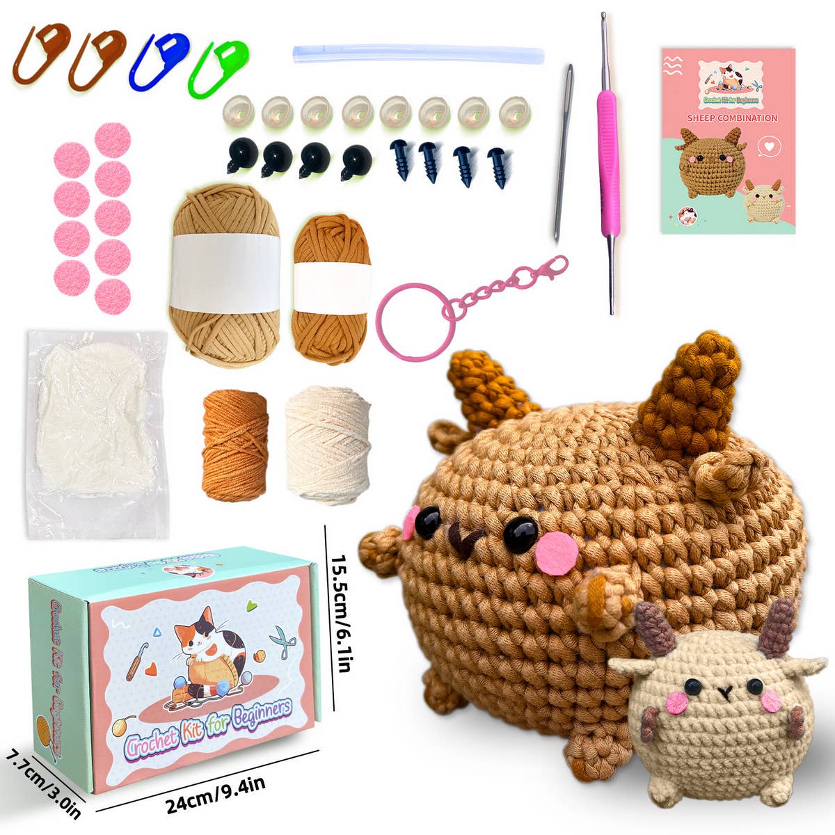 LAMB CROCHET DOLL MATERIAL KIT