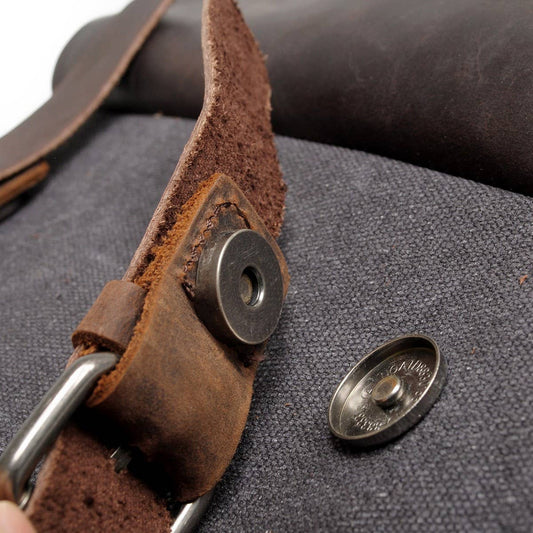 Unisex Cotton Canvas Leather School Backpack_CWAB5529