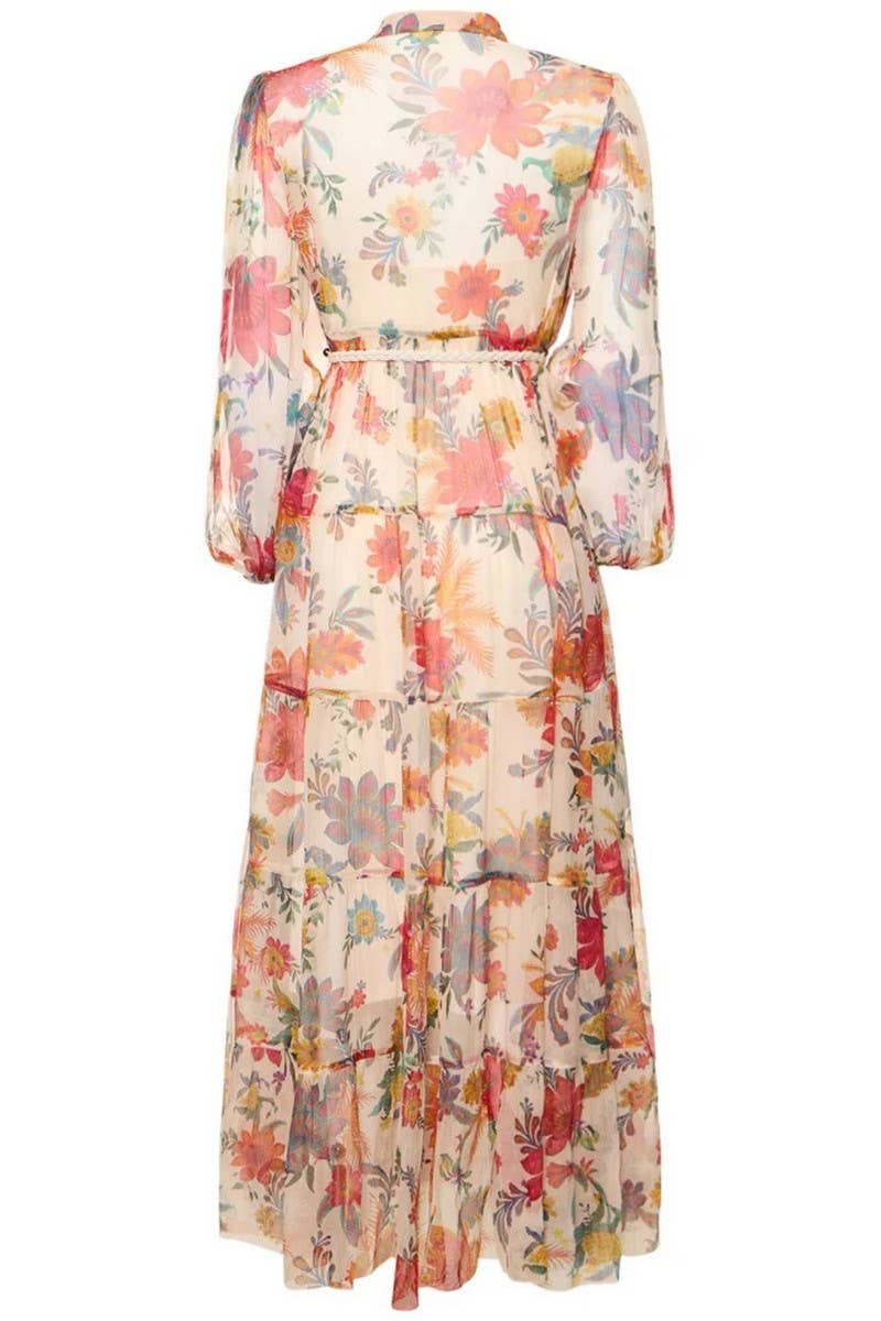 CWDMD5748_FASHION PRINTED CASUAL LACE-UP DRESS