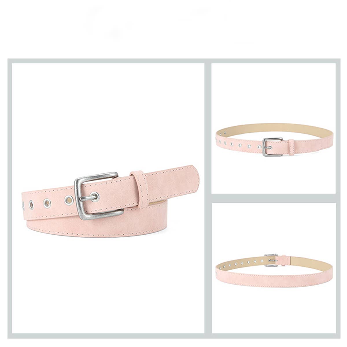 FROSTED TEXTURED PIN BUCKLE PU BELT