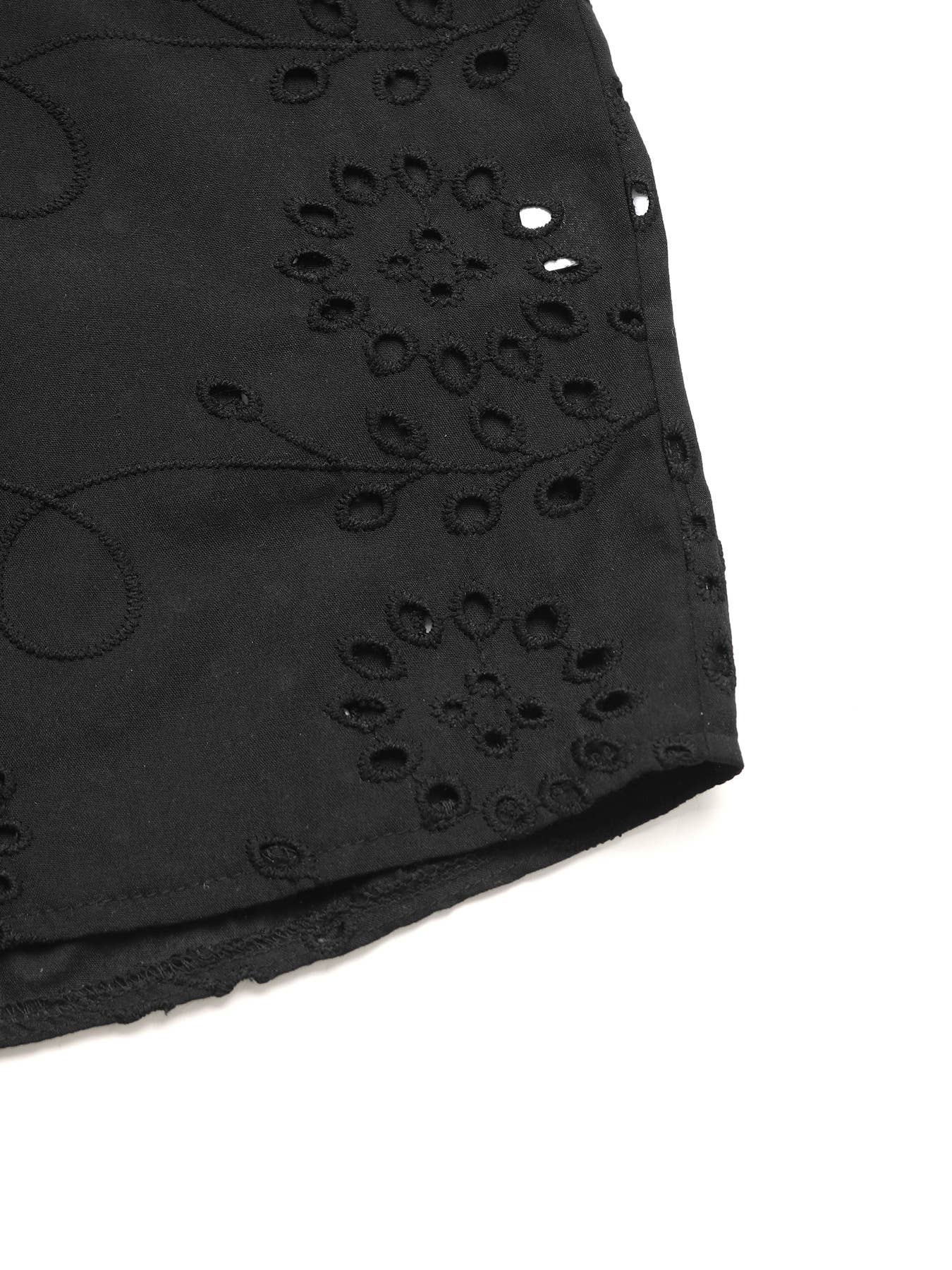 Solid-color,elegant and hollowed-out lace shirt