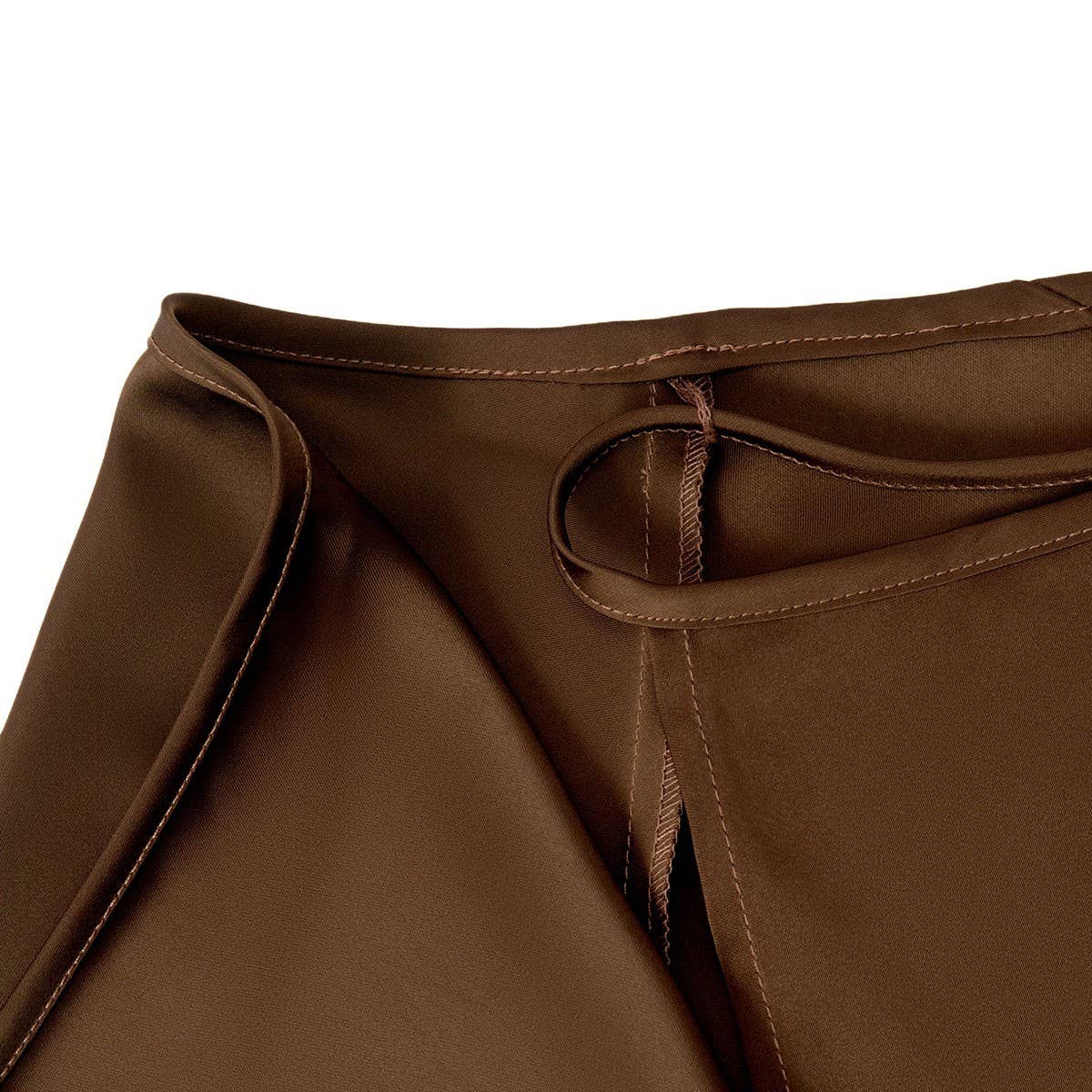 SATIN SKIRT HIGH WAIST TIE ONE PIECE A-LINE SKIRT