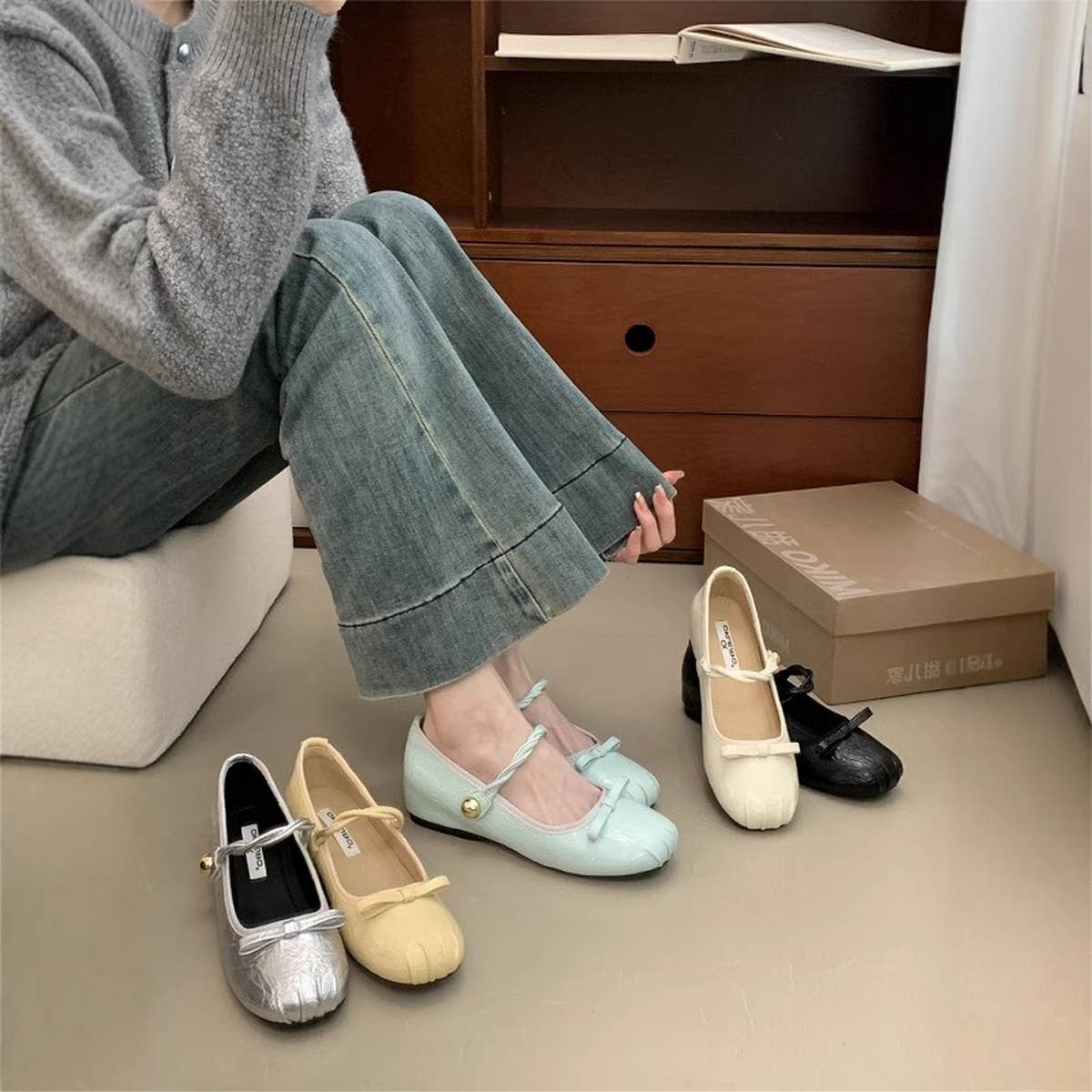 Silver Hidden Heel Mary Janes for Soft Looks