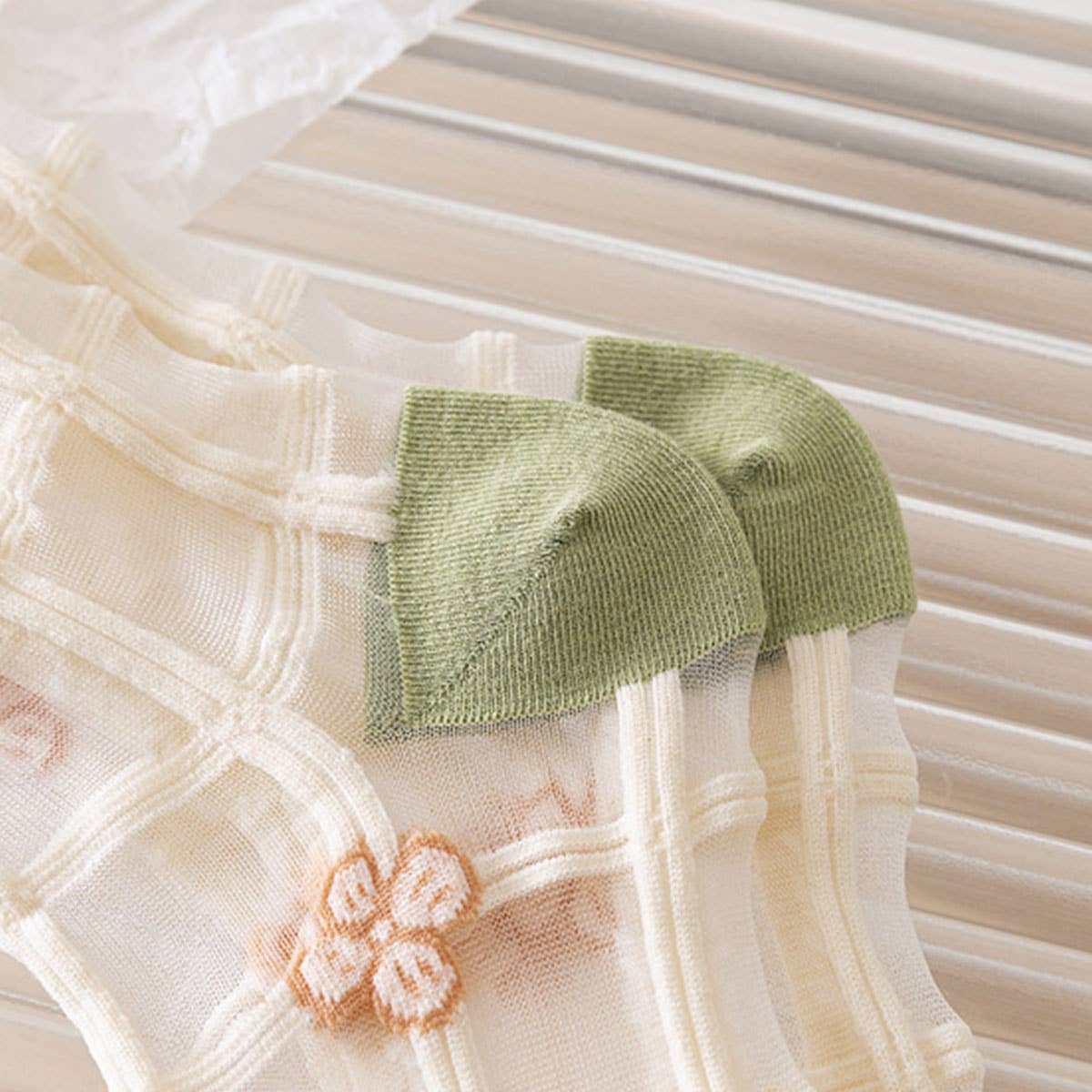 FLORAL SUMMER SHEER MESH SOCKS FOR WOMENS