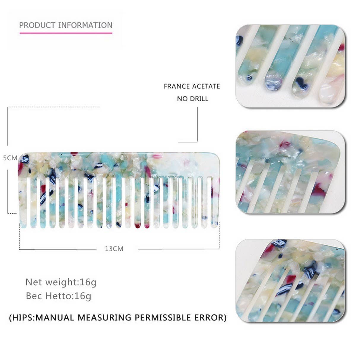 TORTOISESHELL ACETATE COMB HAIR ACCESSORY