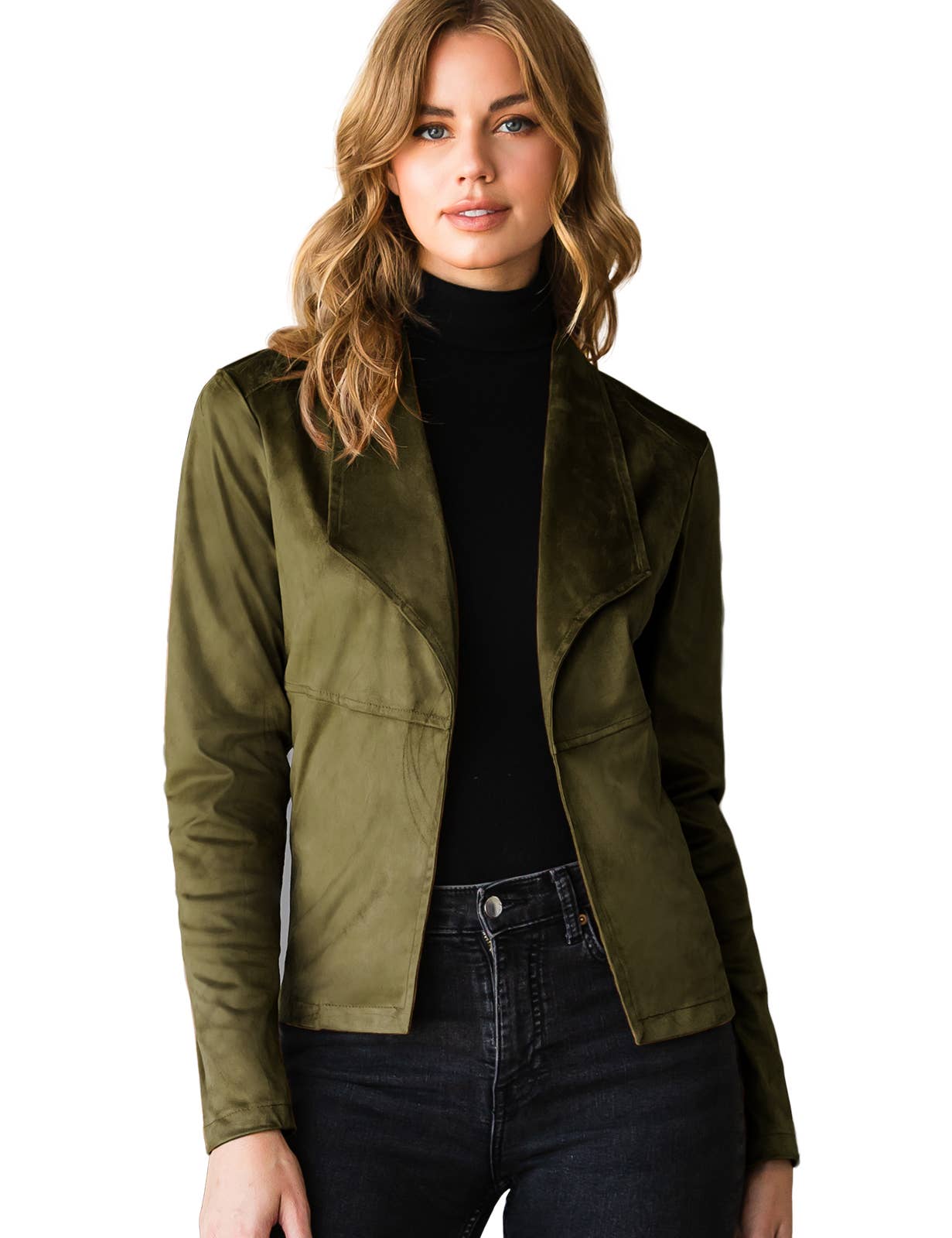 CWOJA707_FAUX SUEDE LEATHER MOTO OVER HIP JACKET