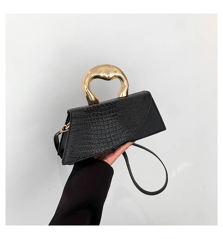 Stone-patterned retro crossbody small square bag