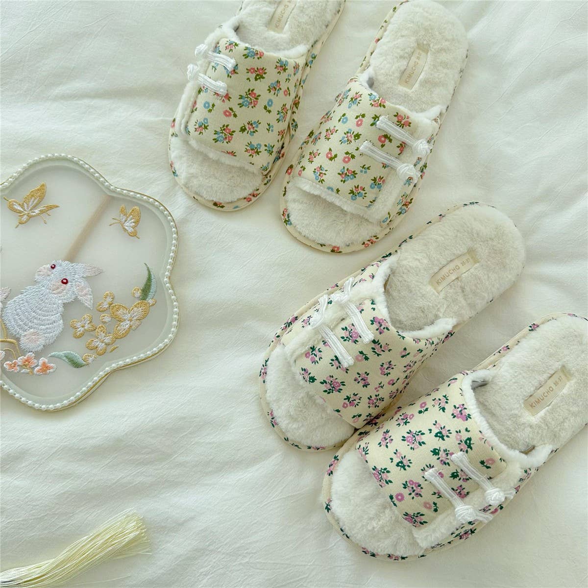 QIPAO BUTTONED WINTER OPEN-TOE HOME SLIPPERS_CWMM2988