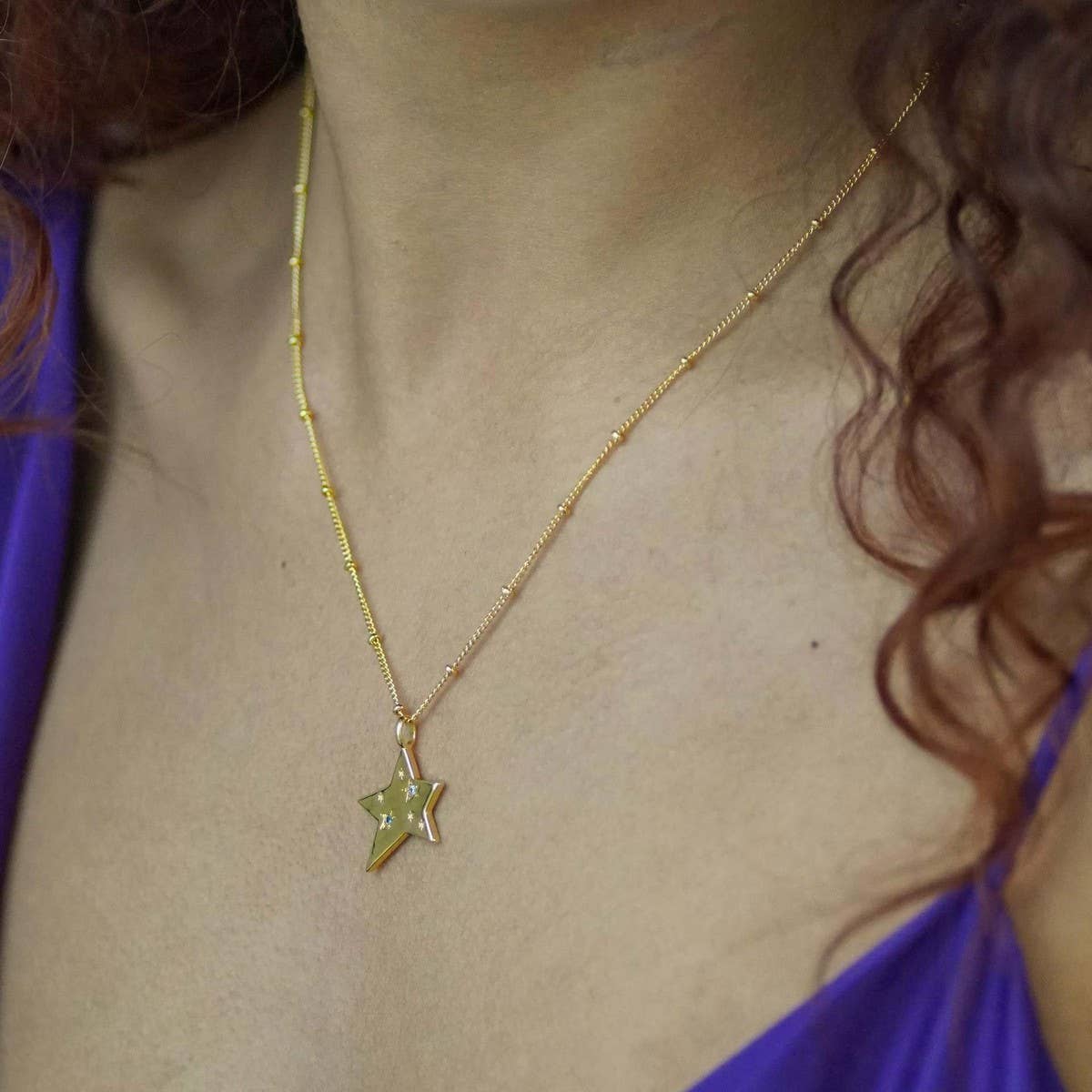 High-end design five-pointed star necklace