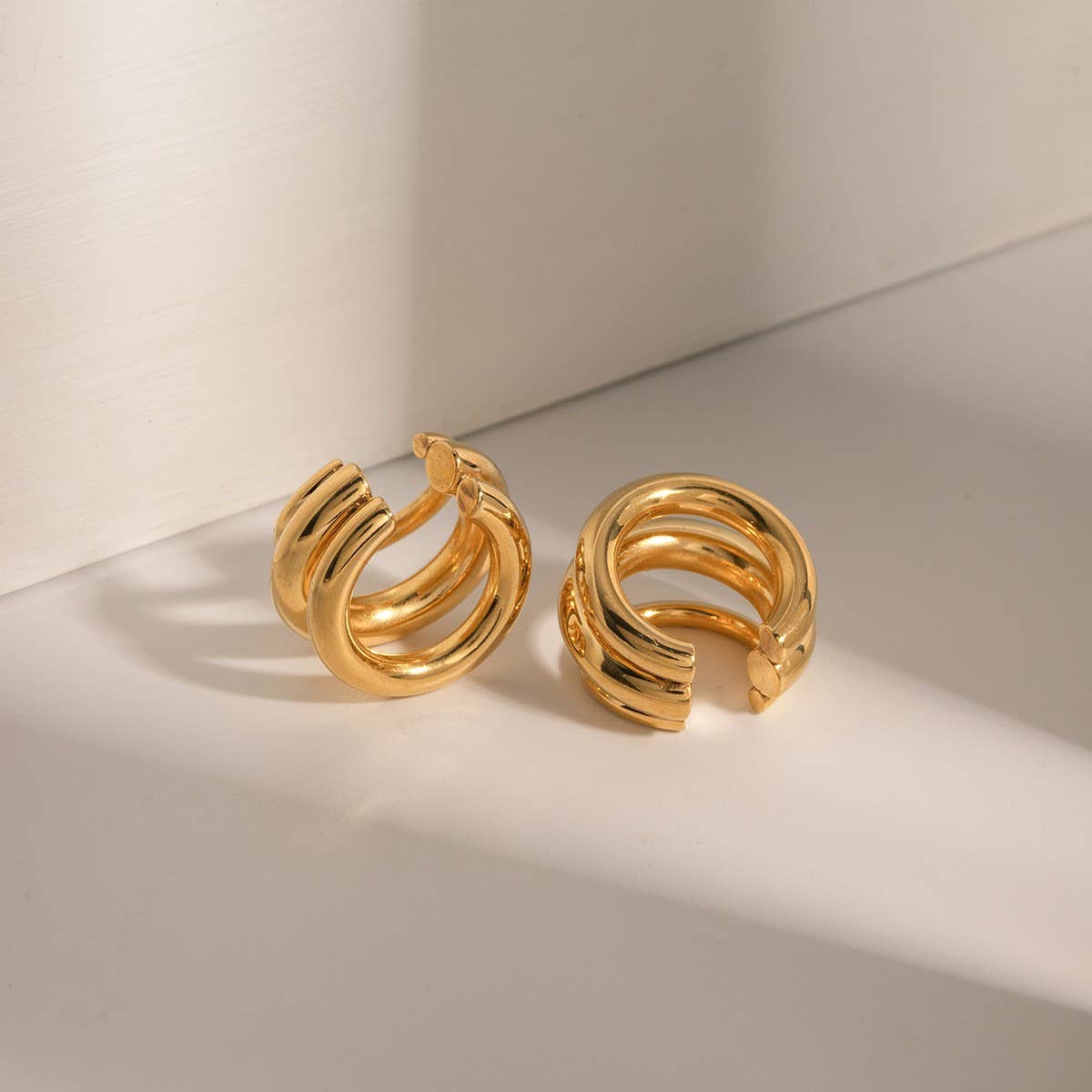 VERSATILE 18K GOLD STAINLESS STEEL EARRINGS