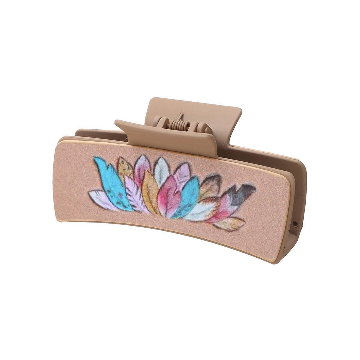 Western Cactus Sunflower Hair Claw - Leather Clip