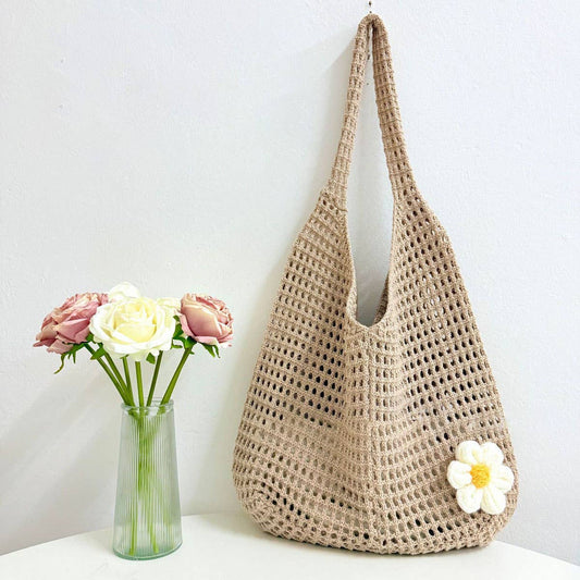 CUAB00625_2025 BOHO KNIT TOTE BAG LARGE CAPACITY BEACH BAG