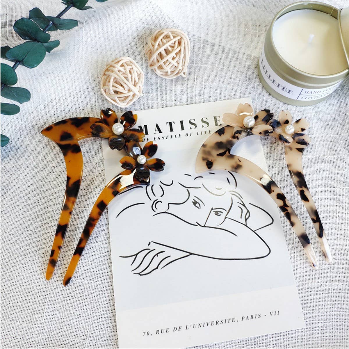 U-SHAPED ACETATE HAIRPIN TORTOISE SHELL HAIRPIN