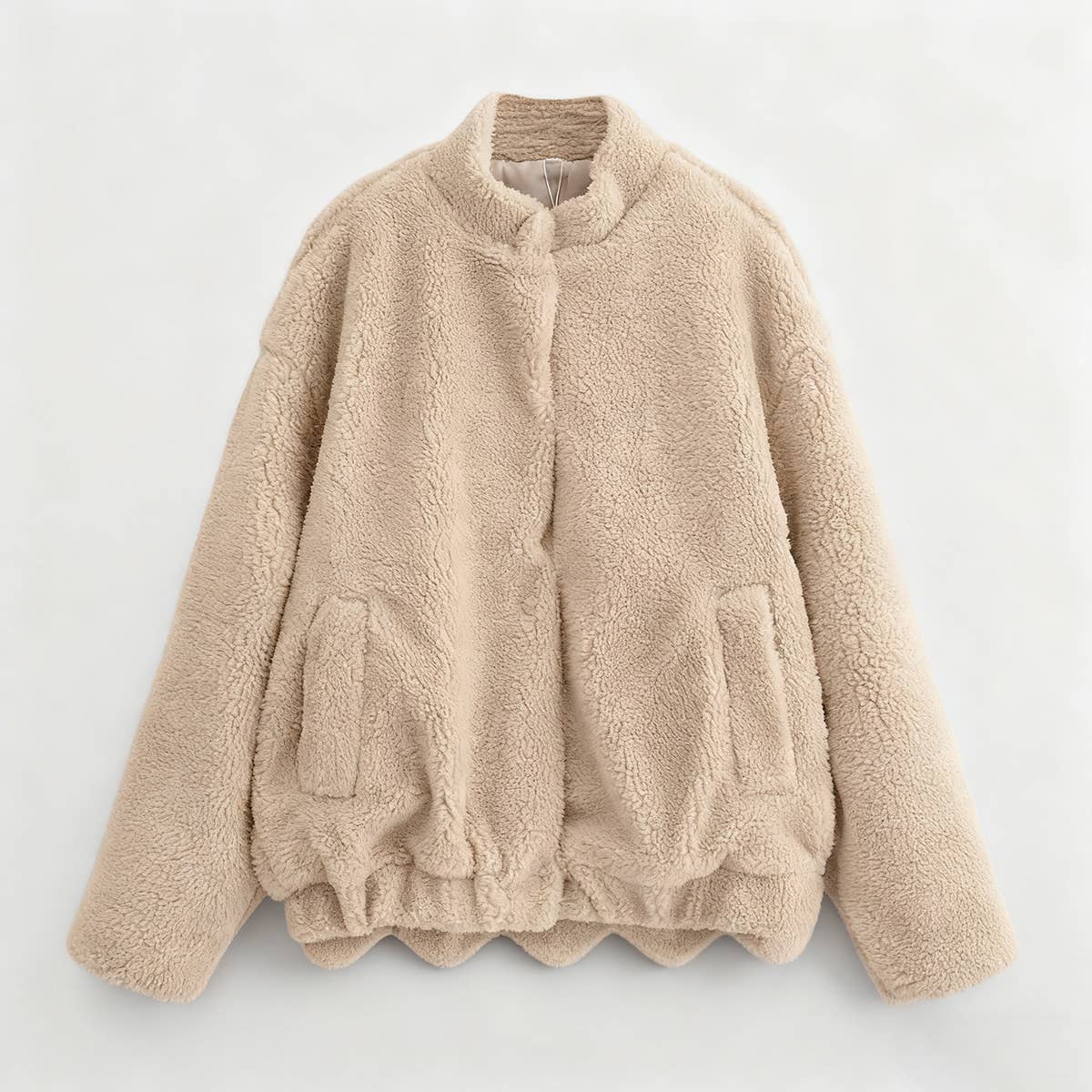 Street-style fleece pilot jacket coat